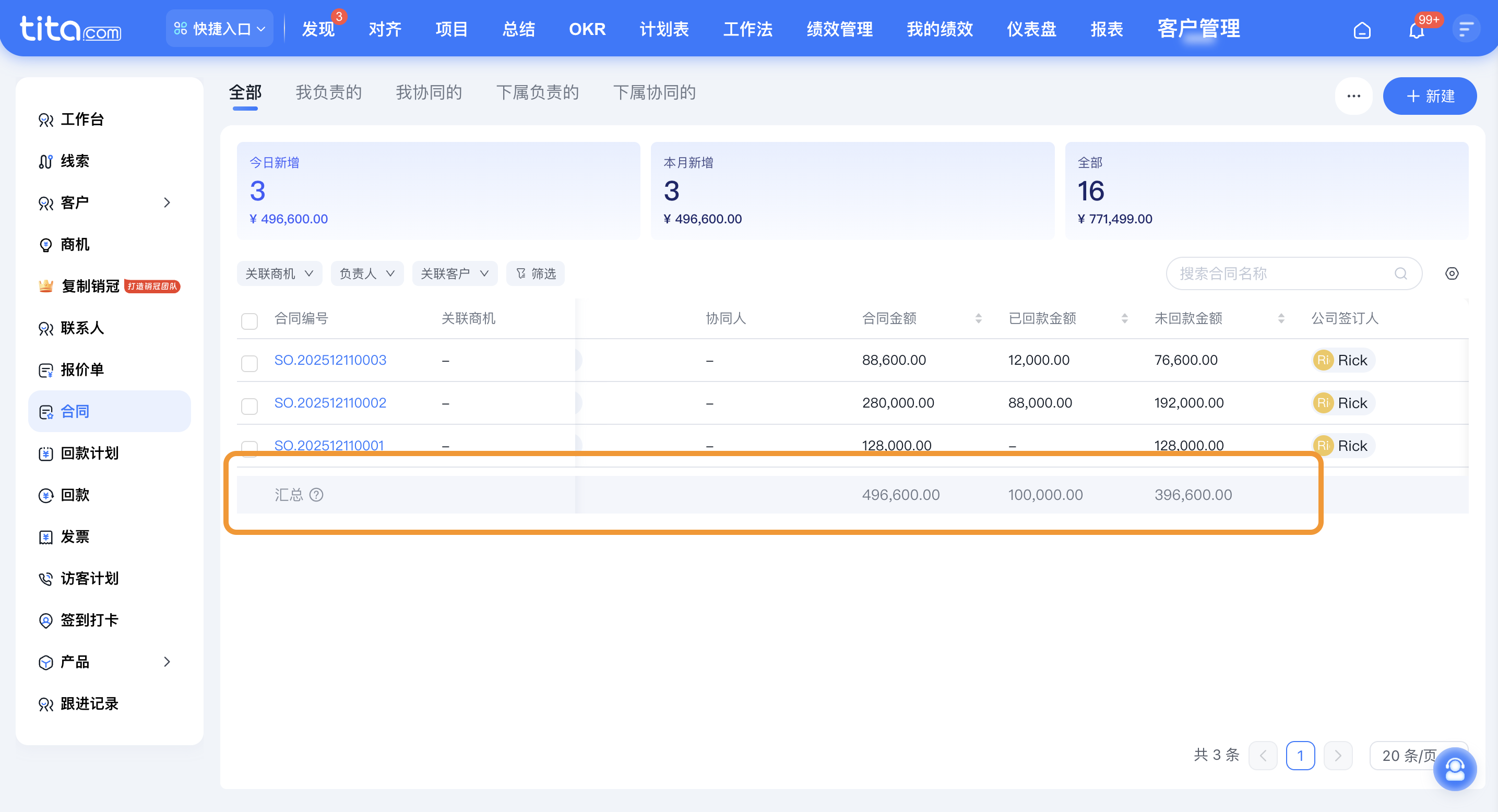 2025年12月升级 | 「CRM」列表支持汇总插图 2025年12月升级 | 「CRM」列表支持汇总