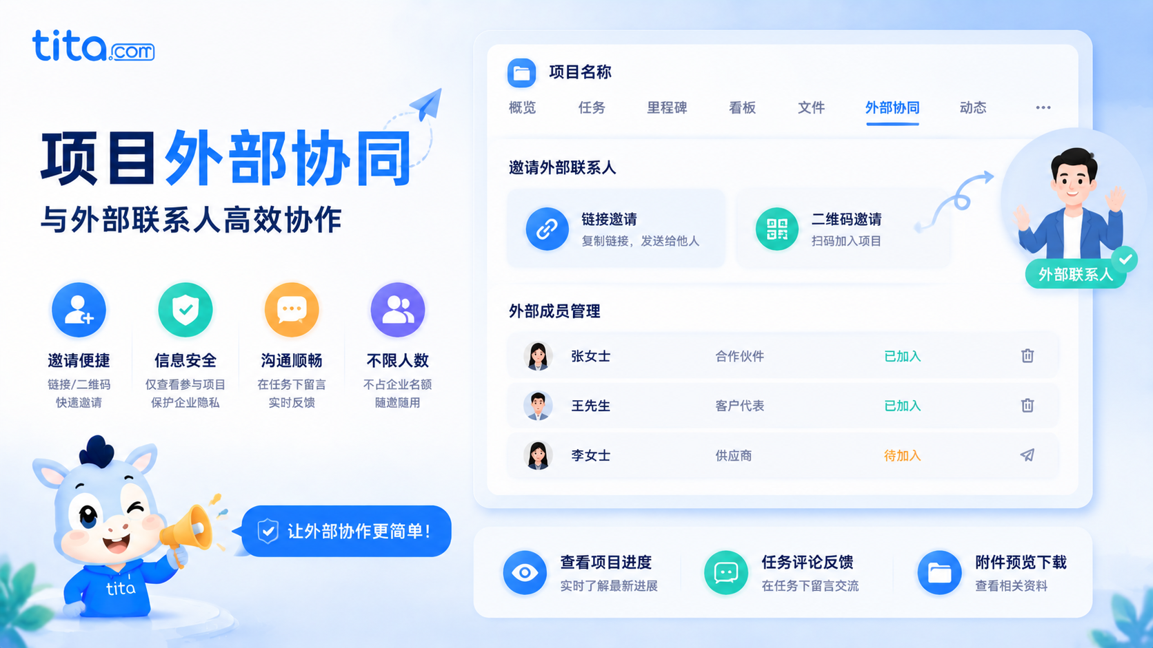 Tita 小技巧：添加外部联系人，跨组织协作更简单