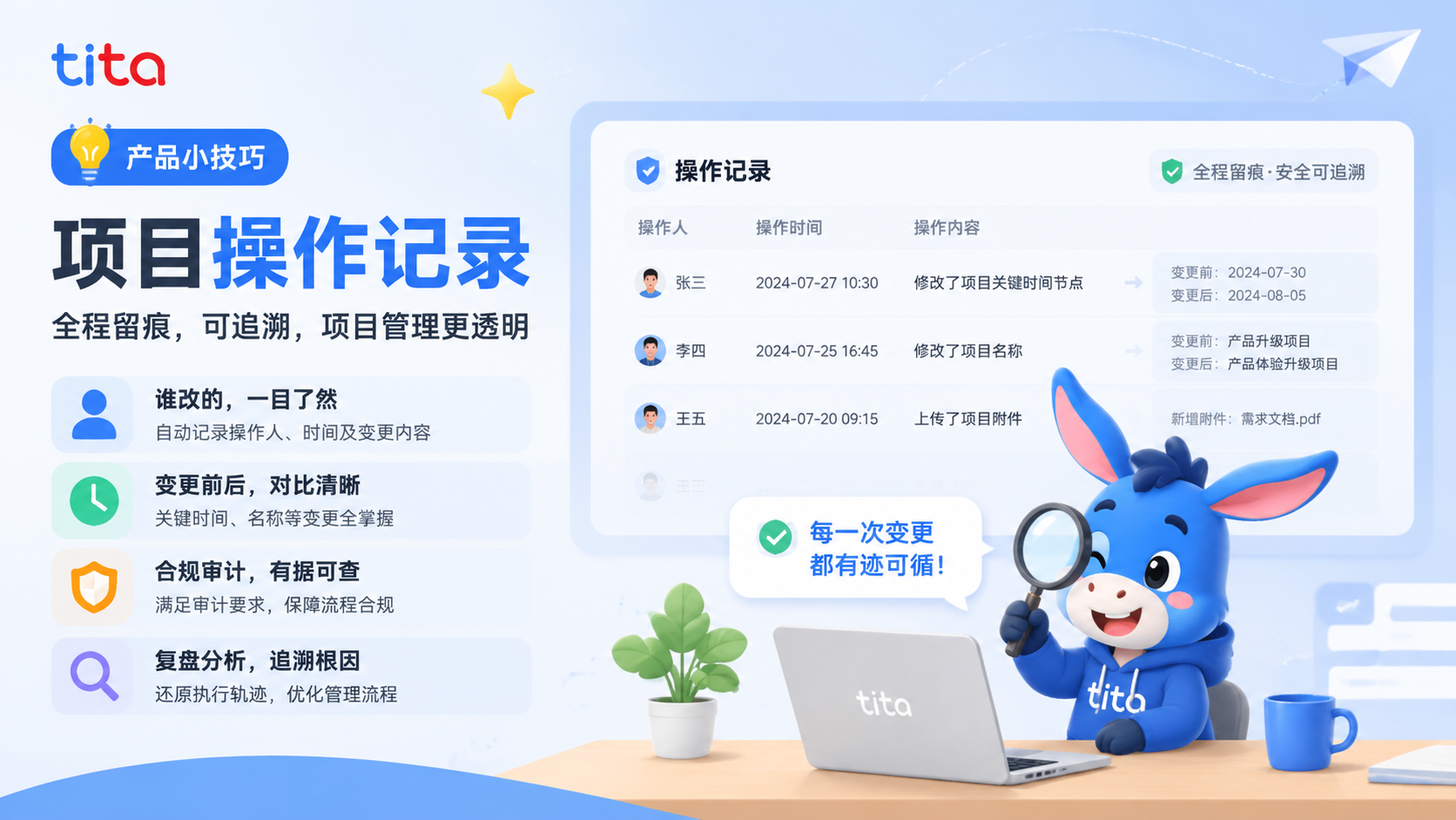 Tita小技巧：项目操作记录——每一次变更都有迹可循